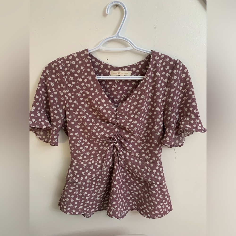 Monteau floral polka dot cuty short sleeve small